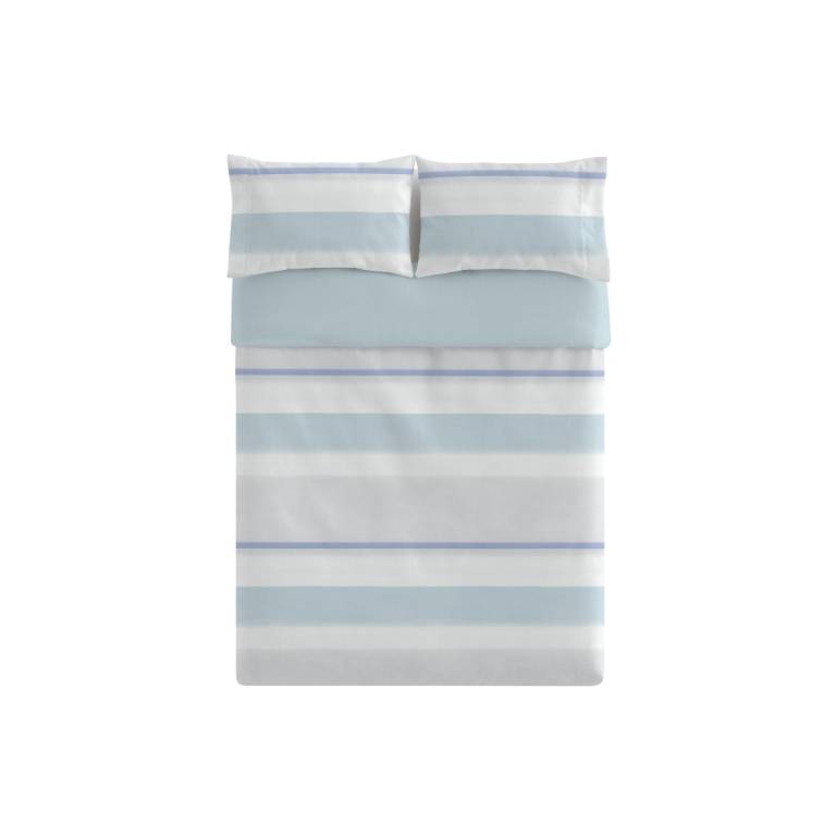 JUEGO FUNDA NÓRDICA ESTAMPADO RAYAS (azul, Cama 90:155x220)
