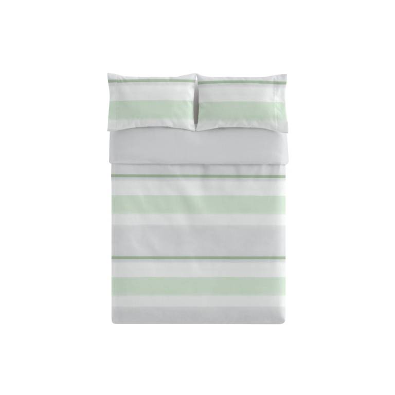 JUEGO FUNDA NÓRDICA ESTAMPADO RAYAS (verde, Cama 90:155x220)