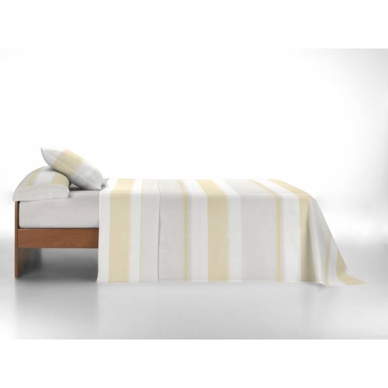 JUEGO SÁBANAS RAYAS 3 PIEZAS (amarillo, Cama 200:280x270)