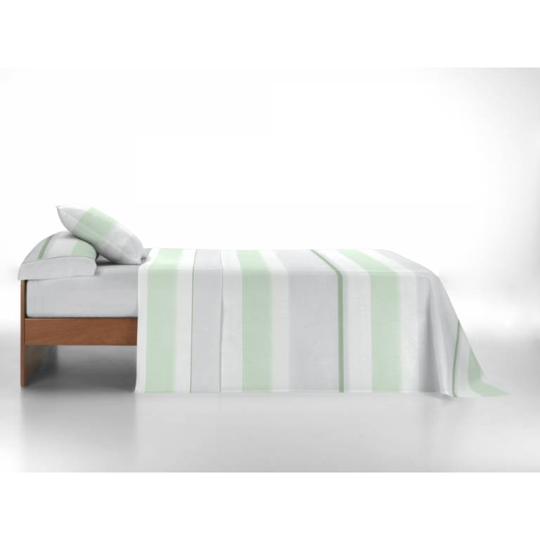 JUEGO SÁBANAS RAYAS 3 PIEZAS (verde, Cama 200:280x270)