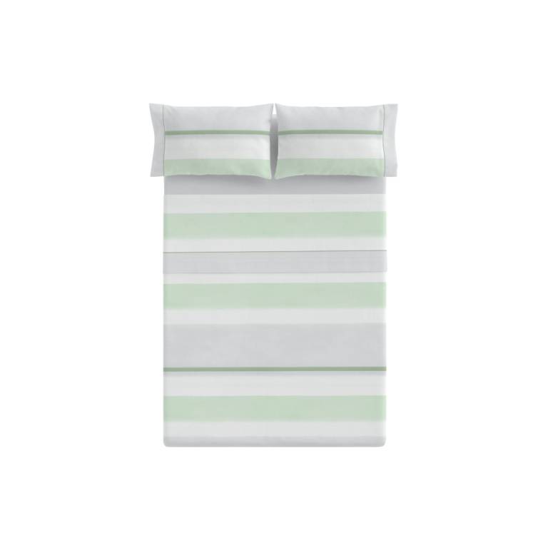JUEGO SÁBANAS RAYAS 3 PIEZAS (verde, Cama 200:280x270)