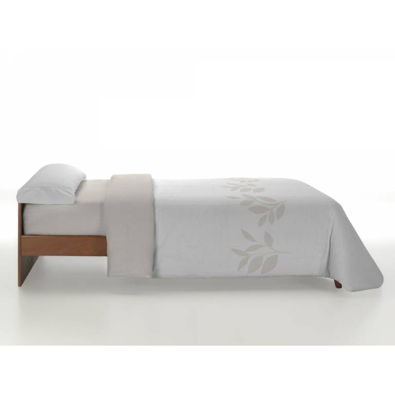 JUEGO FUNDA NÓRDICA ESTAMPADO HOJAS (beige, Cama 90:155x220)