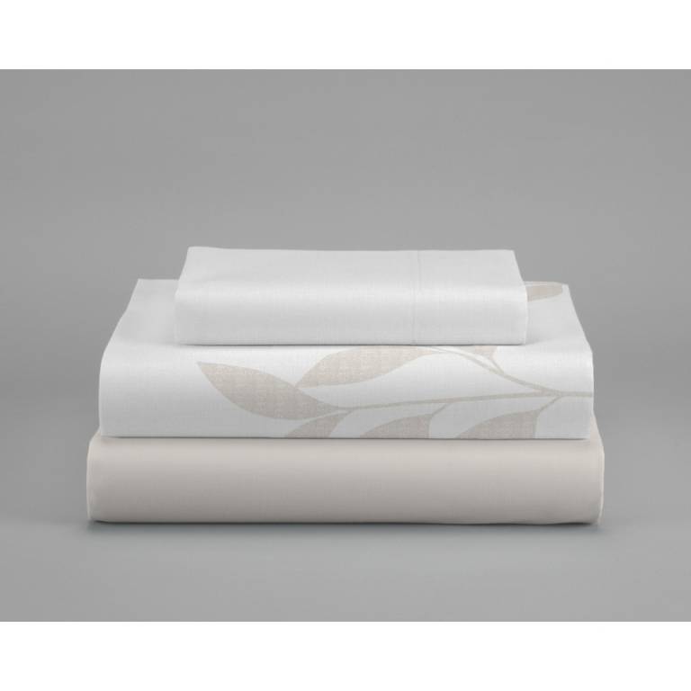 JUEGO FUNDA NÓRDICA ESTAMPADO HOJAS (beige, Cama 90:155x220)