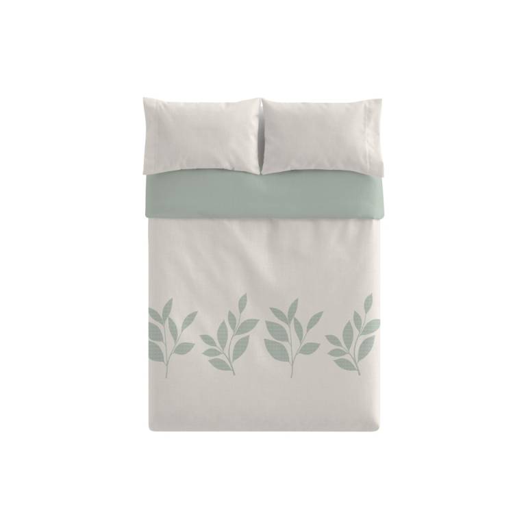 JUEGO FUNDA NÓRDICA ESTAMPADO HOJAS (verde, Cama 90:155x220)