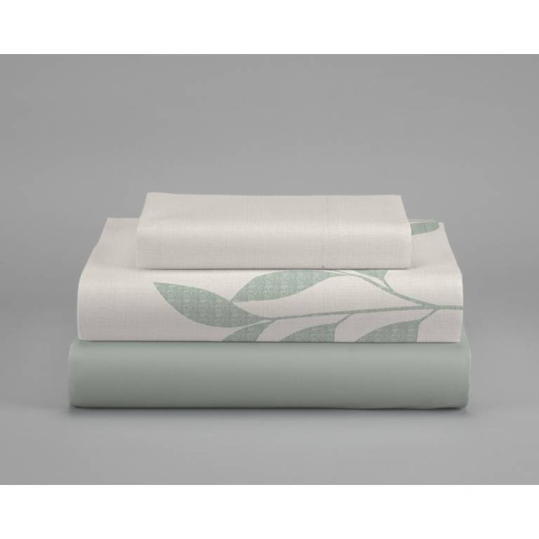 JUEGO FUNDA NÓRDICA ESTAMPADO HOJAS (verde, Cama 90:155x220)
