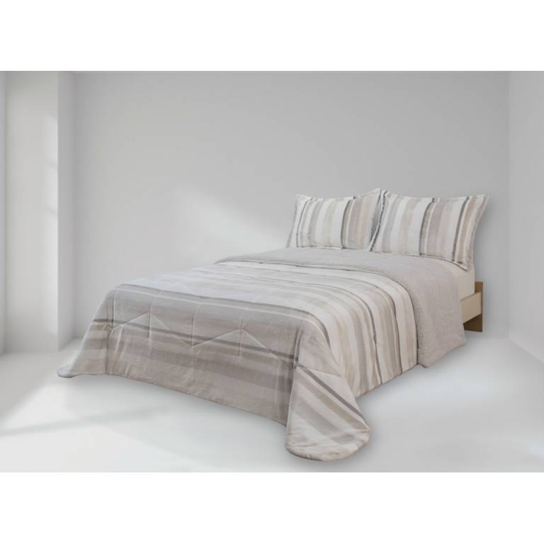 EDREDÓN DE INVIERNO CORALINA CON REVERSO DE BORREGUILLO EXTRA CÁLIDA (beige, Cama 090:180x270)