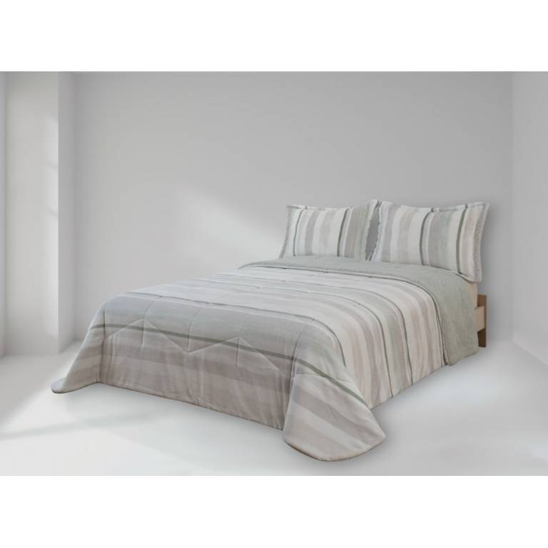 EDREDÓN DE INVIERNO CORALINA CON REVERSO DE BORREGUILLO EXTRA CÁLIDA (verde, Cama 135:235x270)