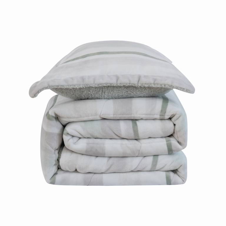EDREDÓN DE INVIERNO CORALINA CON REVERSO DE BORREGUILLO EXTRA CÁLIDA (verde, Cama 135:235x270)