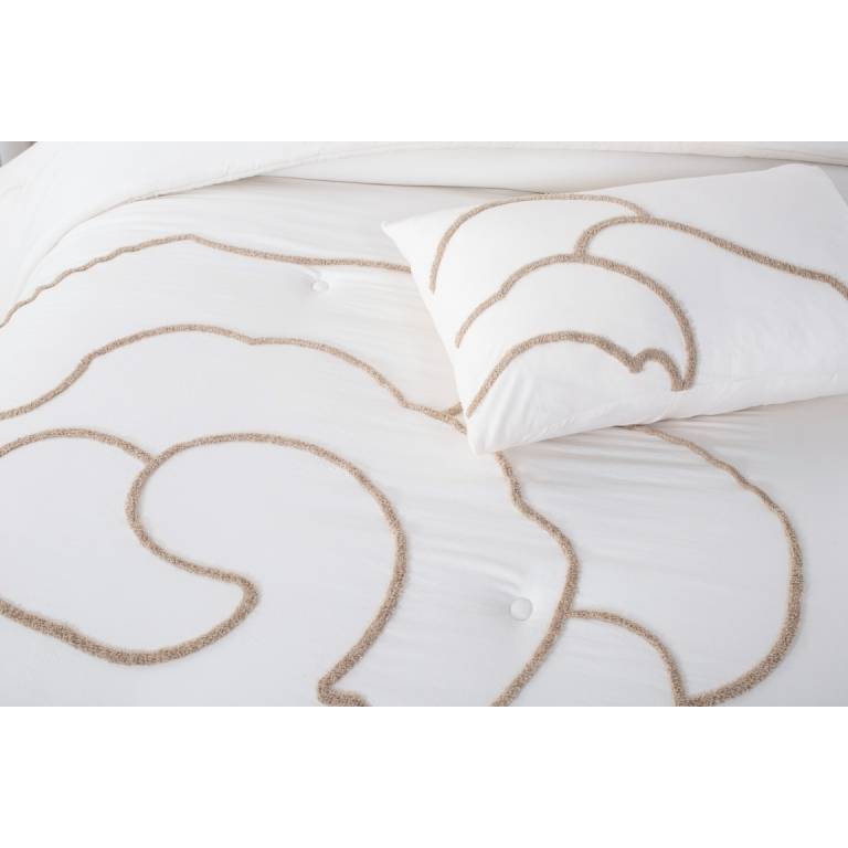 EDREDÓN BORDADO CON FUNDAS DE COJÍN (natural, Cama 150:250x270)