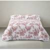 CONJUNTO EDREDON ESTAMPADO FLORAL CON VOLANTE (burdeos, Cama 105:200x270)