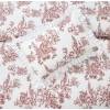 CONJUNTO EDREDON ESTAMPADO FLORAL CON VOLANTE (burdeos, Cama 105:200x270)