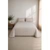 COLCHA BORDADA CON VOLANTE Y FUNDAS DE COJÍN (beige, Cama 200:300x270)