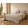 COLCHA BORDADA CON VOLANTE Y FUNDAS DE COJÍN (beige, Cama 200:300x270)