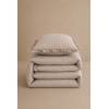 COLCHA BORDADA CON VOLANTE Y FUNDAS DE COJÍN (beige, Cama 200:300x270)