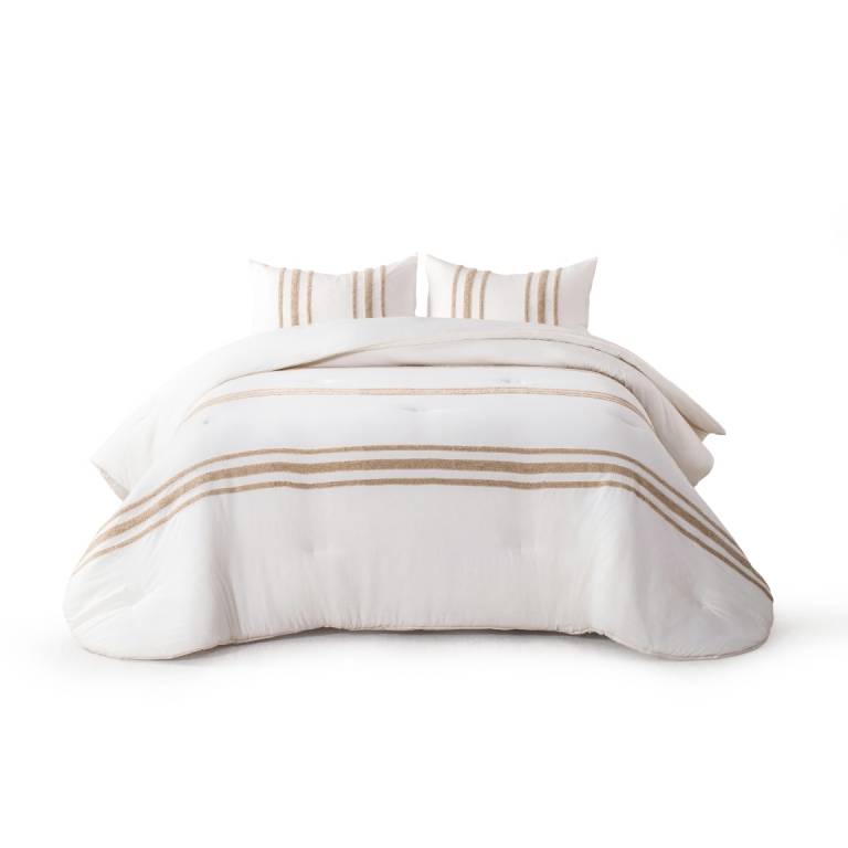 EDREDÓN BORDADO CON FUNDAS DE COJÍN (gris, Cama 150:250x270)