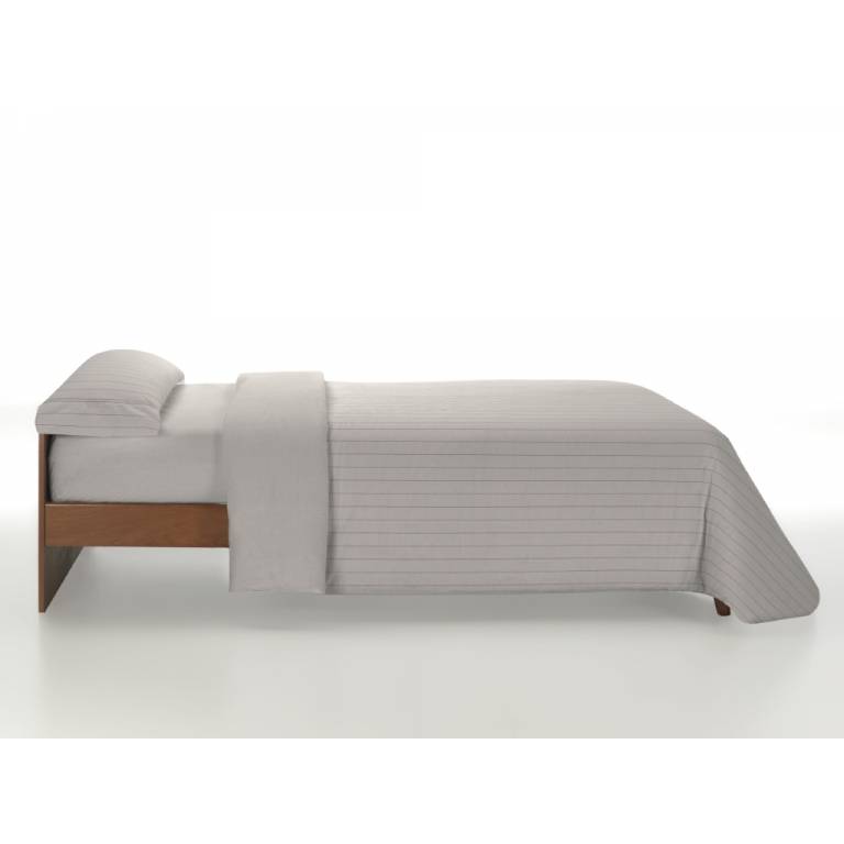 JUEGO FUNDA NÓRDICA ESTAMPADO RAYAS FINAS (gris, Cama 105:190x220)