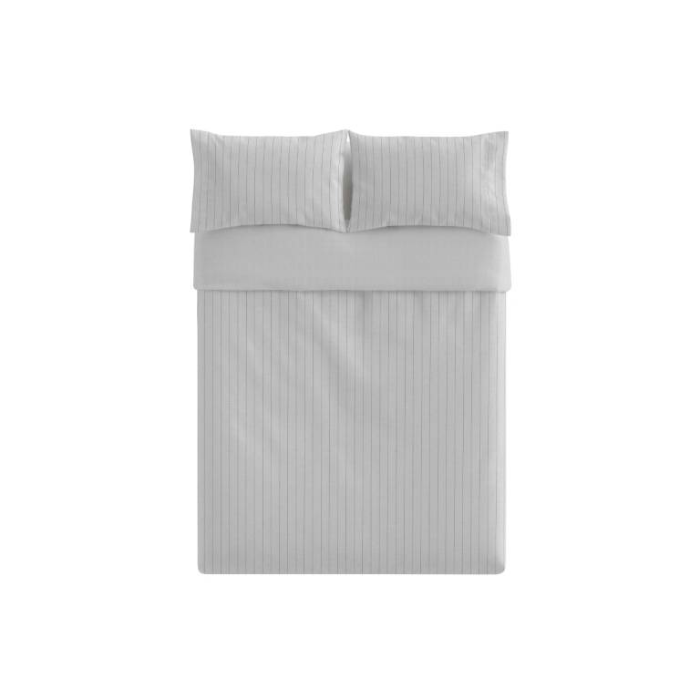 JUEGO FUNDA NÓRDICA ESTAMPADO RAYAS FINAS (gris, Cama 105:190x220)