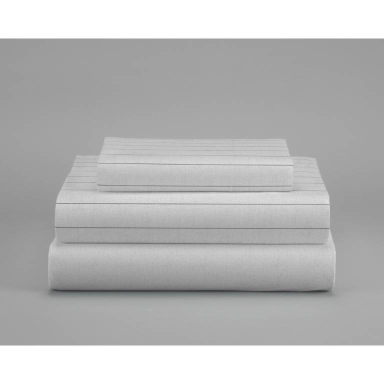 JUEGO FUNDA NÓRDICA ESTAMPADO RAYAS FINAS (gris, Cama 105:190x220)