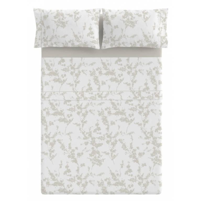 JUEGO SÁBANAS RAMAS 3 PIEZAS (beige, Cama 135:220x270)