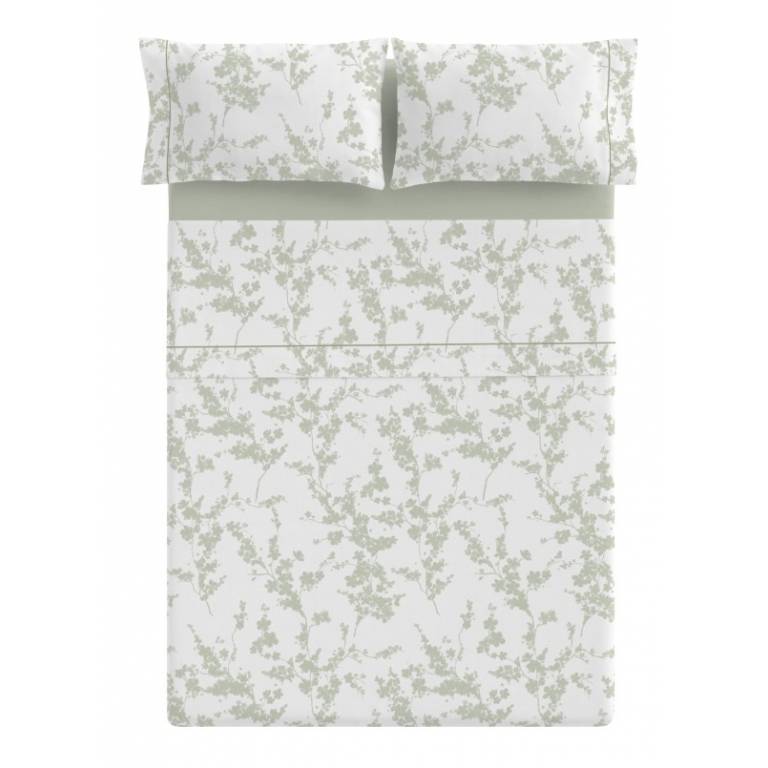 JUEGO SÁBANAS RAMAS 3 PIEZAS (verde, Cama 135:220x270)