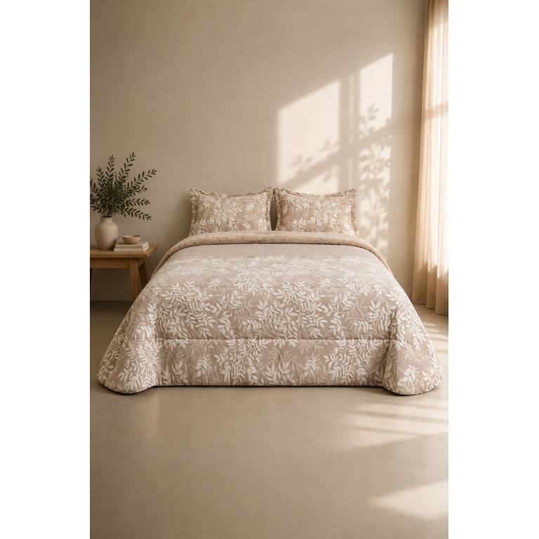 EDREDÓN JACQUARD CORALINA SHERPA CON FUNDAS DE COJÍN. (verde, Cama 090:180x270)