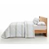 CONJUNTO EDREDON ESTAMPADO RAYAS (verde, Cama 105:200x270)