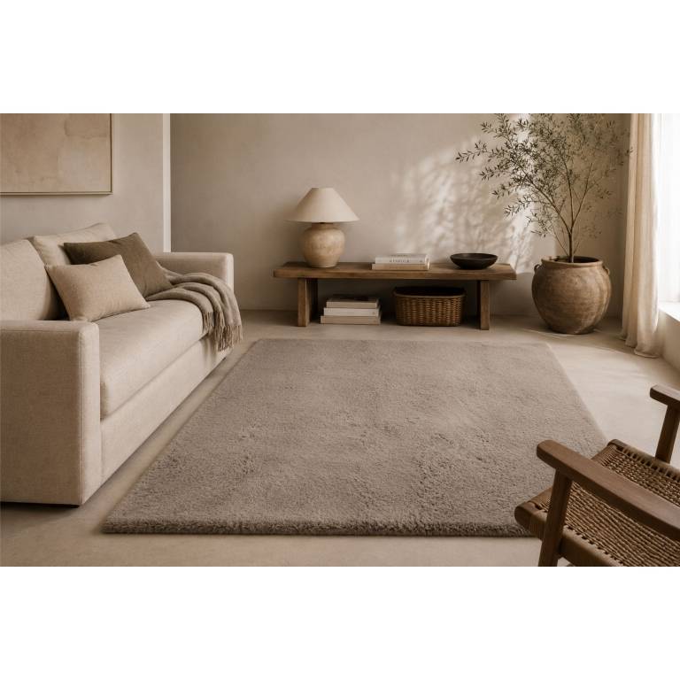 ALFOMBRA DE PELO LARGO EFECTO PIEL (natural, 120x180)