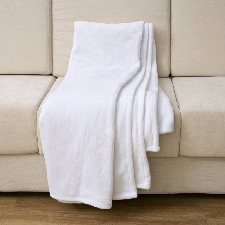 MANTA TACTO SEDA SUPER SUAVE blanco