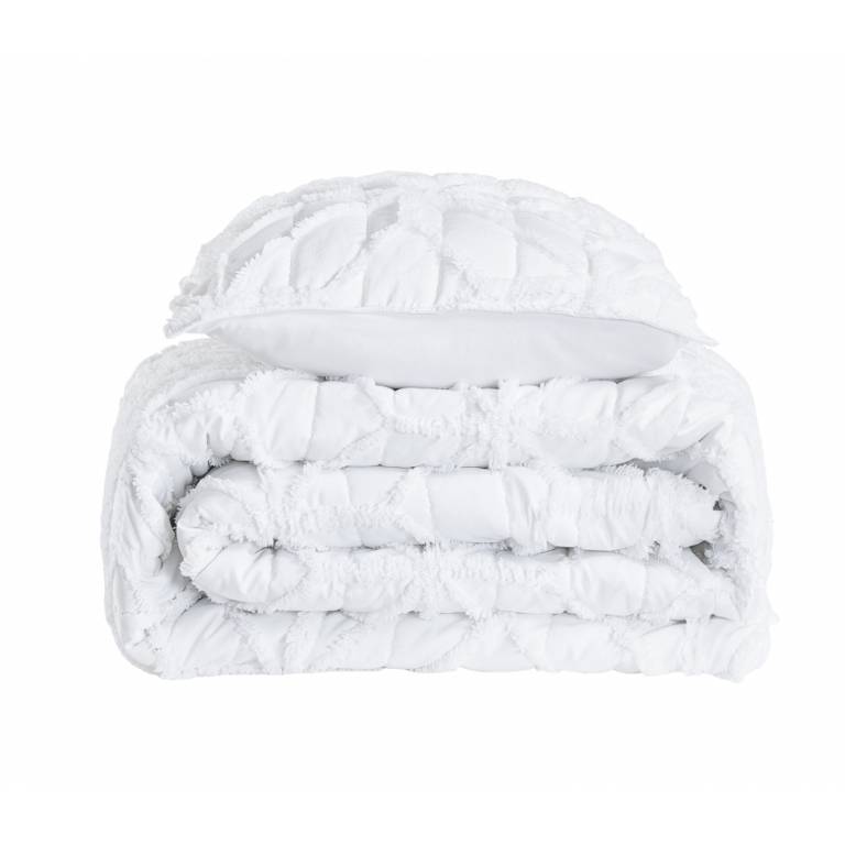 CONJUNTO COLCHA Y FUNDAS DE COJÍN (blanco, Cama 180:280x262)