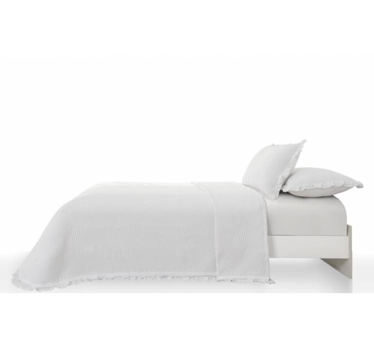 CONJUNTO COLCHA ONDAS TACTO SUAVE Y FUNDAS DE COJIN