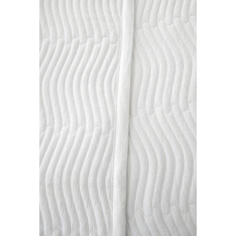 CONJUNTO COLCHA ONDAS TACTO SUAVE Y FUNDAS DE COJIN (blanco, Cama 150:250x270)