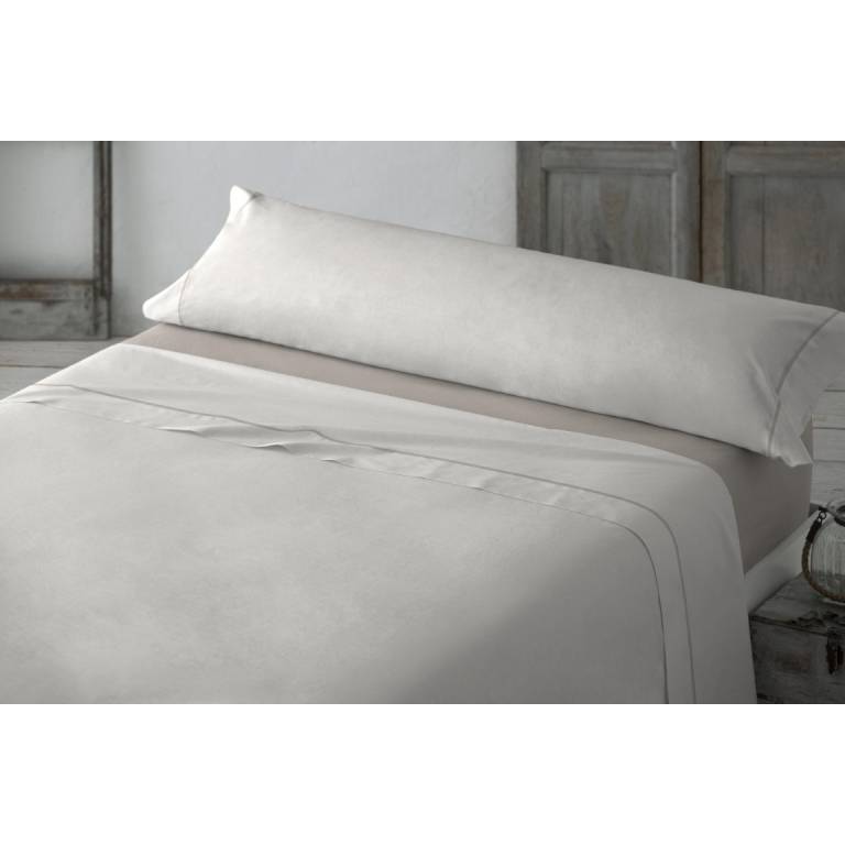 JUEGO SÁBANAS CON VIVO 3 PIEZAS (natural, Cama 90:160x270)