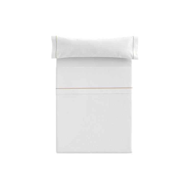 JUEGO SÁBANAS CON VIVO 3 PIEZAS (blanco, Cama 200:180x270)