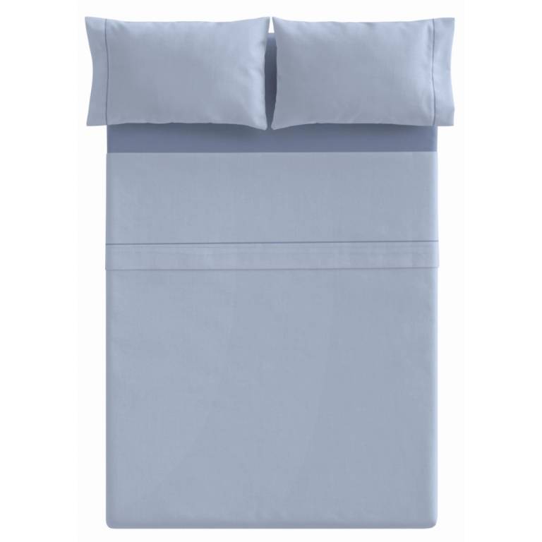 JUEGO SÁBANAS CON VIVO 3 PIEZAS (azul, Cama 90:160x270)