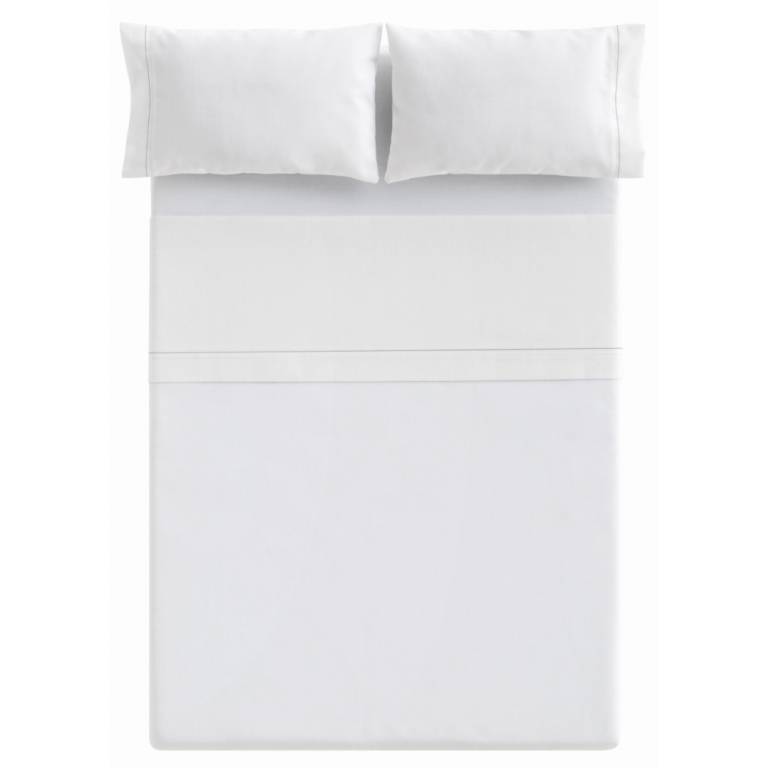 JUEGO SÁBANAS CON VIVO 3 PIEZAS (blanco, Cama 200:180x270)