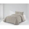 CONJUNTO EDREDON ESTAMPADO HOJAS (beige, Cama 150:250x270)