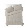 CONJUNTO EDREDON ESTAMPADO HOJAS (beige, Cama 150:250x270)