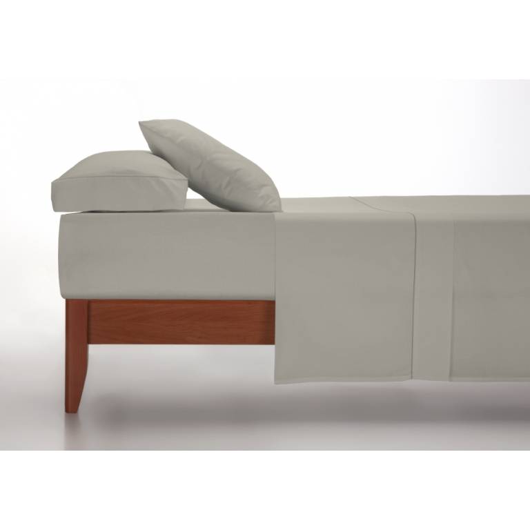 JUEGO SÁBANAS LISO FESTÓN 3 PIEZAS 100% ALGODÓN beige
