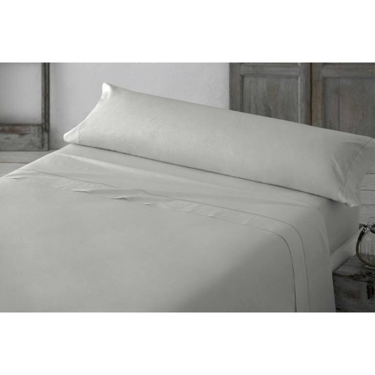 JUEGO SÁBANAS LISO FESTÓN 3 PIEZAS 100% ALGODÓN (natural, Cama 90:160x270)