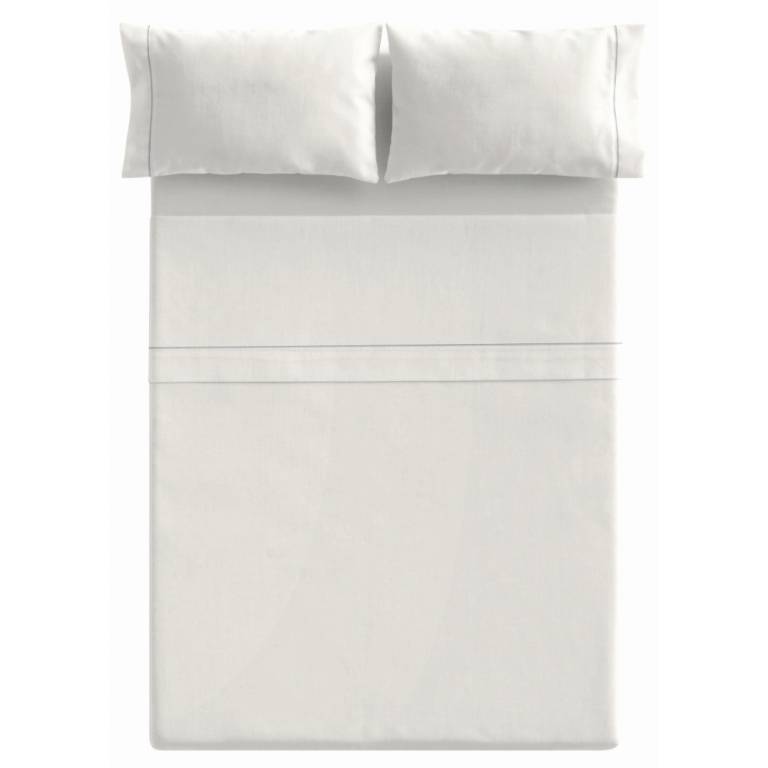JUEGO SÁBANAS LISO FESTÓN 3 PIEZAS 100% ALGODÓN (natural, Cama 90:160x270)
