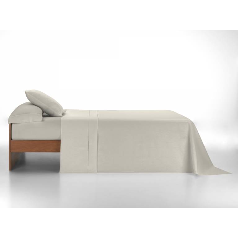 JUEGO SÁBANAS LISO FESTÓN 3 PIEZAS 100% ALGODÓN (beige, Cama 90:160x270)