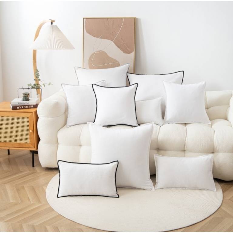 FUNDA DE COJÍN LISA (blanco, 30x50)