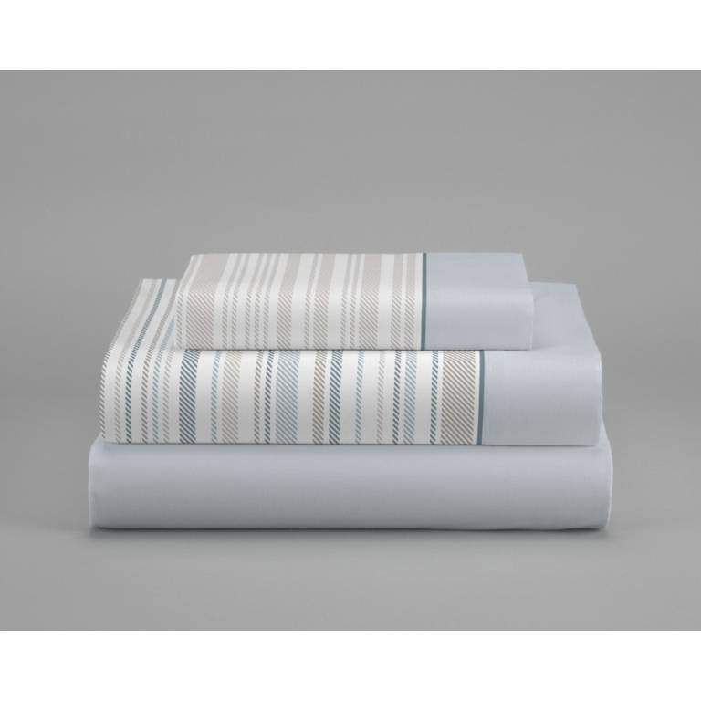 JUEGO SÁBANAS RAYAS 3 PIEZAS (azul, Cama 160:240x270)