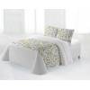 CONJUNTO COLCHA BOUTI ESTAMPADO DE FLORES Y FUNDAS DE COJÍN (amarillo, Cama 150:250x270)