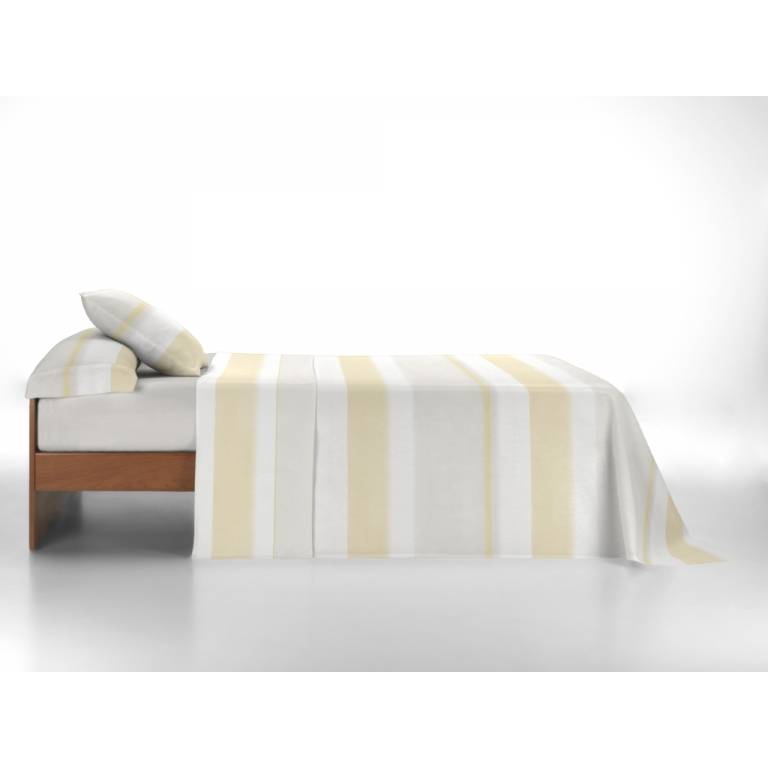 JUEGO SÁBANAS CORALINA ESTAMPADO RAYAS (amarillo, Cama 135:220x260)