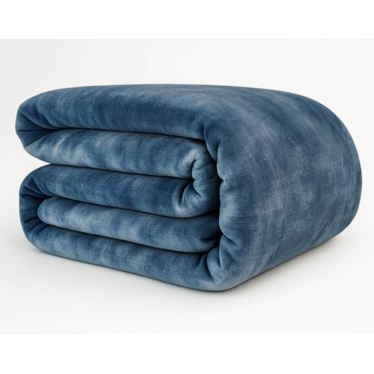 MANTA DE CAMA TACTO TERCIOPELO azul