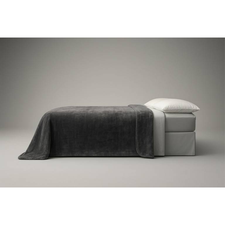 MANTA DE CAMA TACTO TERCIOPELO (gris, Cama 135:220x240)