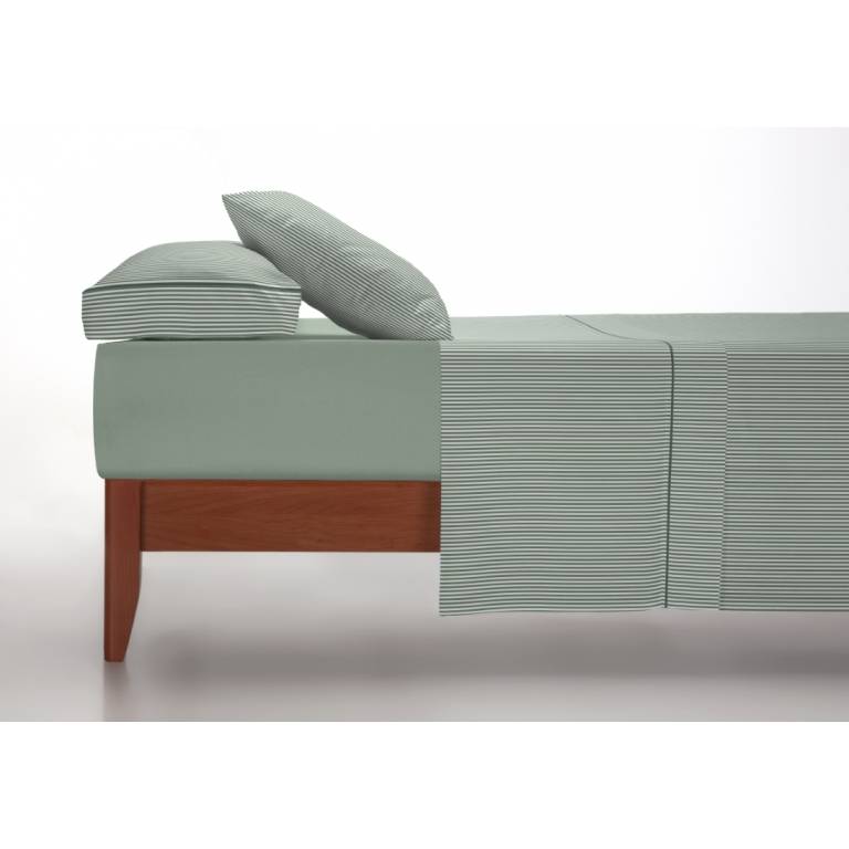 JUEGO SÁBANAS 3 PIEZAS ESTAMPADO MIL RAYAS verde