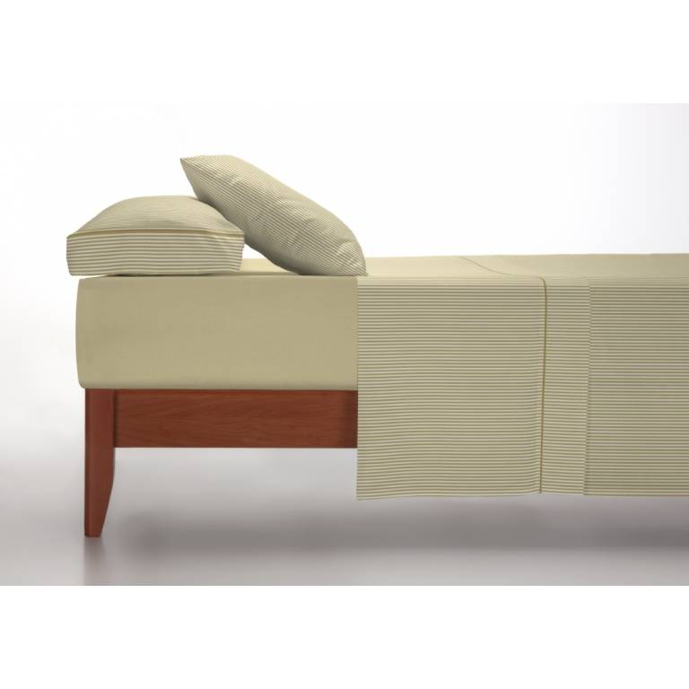 JUEGO SÁBANAS 3 PIEZAS ESTAMPADO MIL RAYAS (mostaza, Cama 180:270x270)