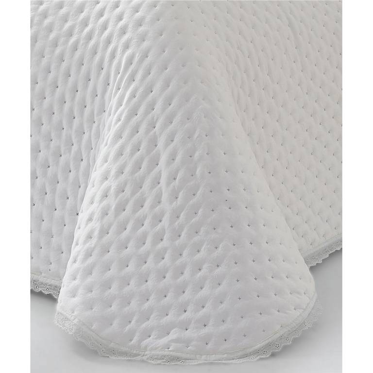 CONJUNTO COLCHA CON PUNTILLA Y FUNDAS DE COJÍN (blanco, Cama 135:235x270)
